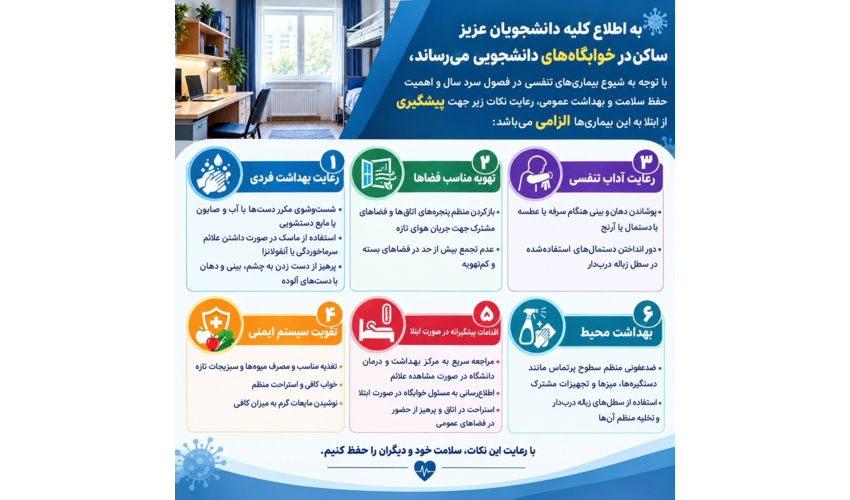 راهکارهای پیشگیری از بیماری‌های تنفسی در خوابگاه‌های دانشجویی